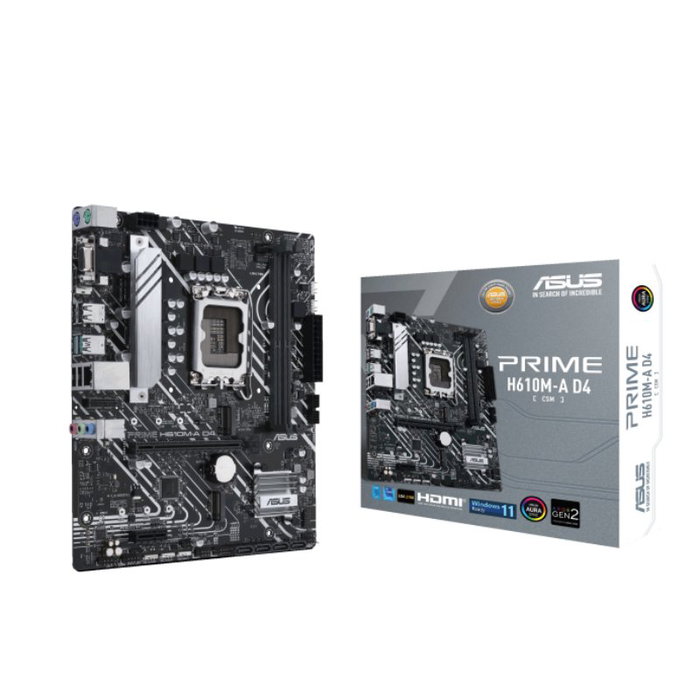 Asus Prime H610M-A D4-CSM Micro ATX DDR4 LGA 1700 Asus Prime H610M-A D4-CSM Micro ATX DDR4 LGA 1700